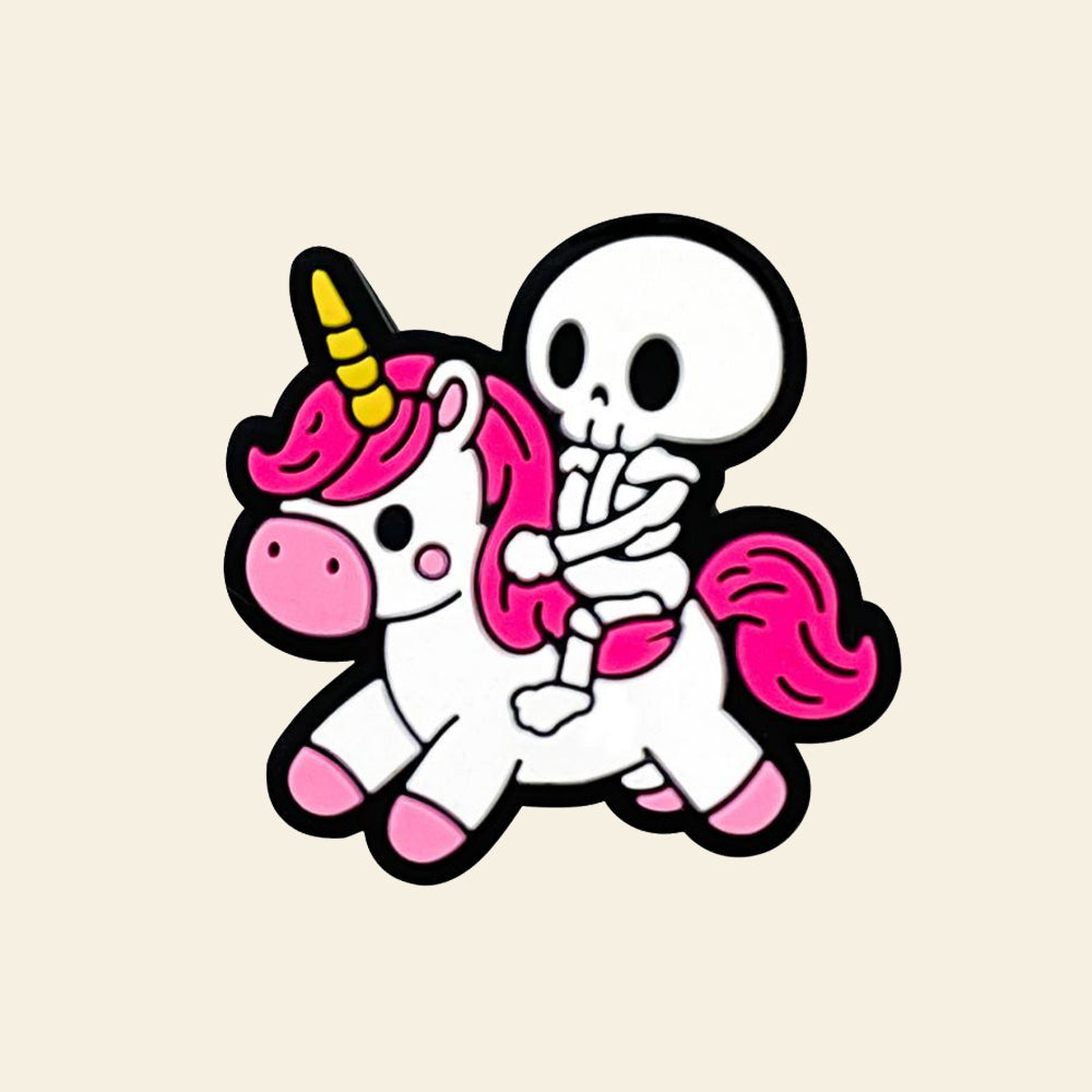 Wholesale 10pcs Cartoon Unicorn Skull Silicone Beads